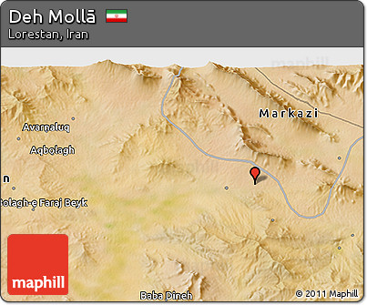 Satellite 3D Map of Deh Mollā