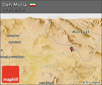Satellite 3D Map of Deh Mollā