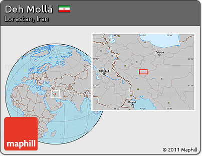 Gray Location Map of Deh Mollā