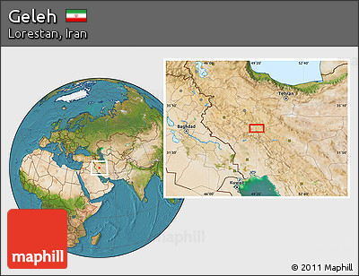 Satellite Location Map of Geleh