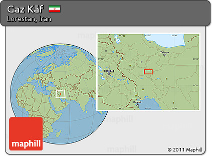 Savanna Style Location Map of Gaz Kāf