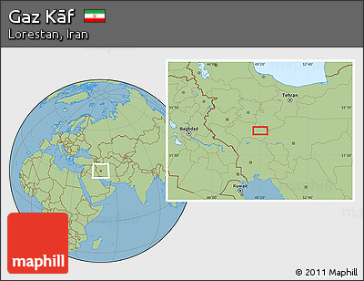 Savanna Style Location Map of Gaz Kāf