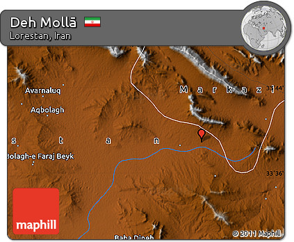 Physical Map of Deh Mollā