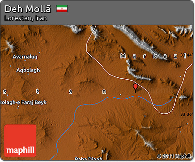 Physical Map of Deh Mollā