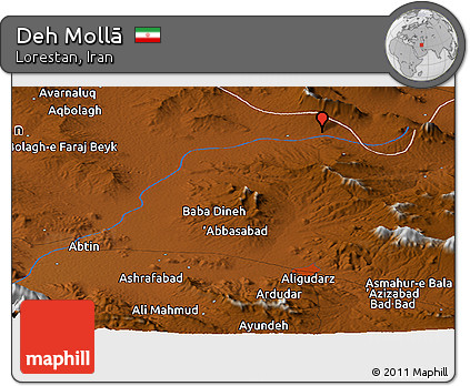 Physical Panoramic Map of Deh Mollā