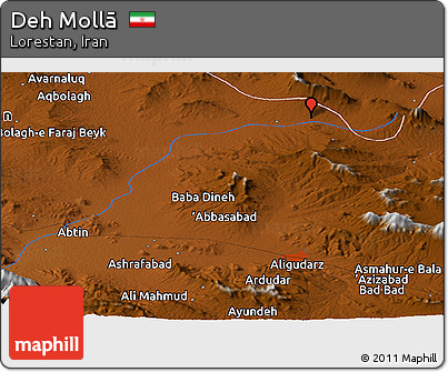 Physical Panoramic Map of Deh Mollā