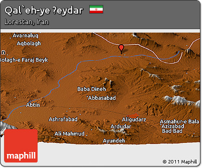 Physical Panoramic Map of Qal`eh-ye Ḩeydar