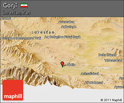 Satellite Panoramic Map of Gorjī