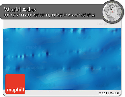 Shaded Relief 3D Map of the Area around 33° 32' 52" N, 49° 13' 30" W