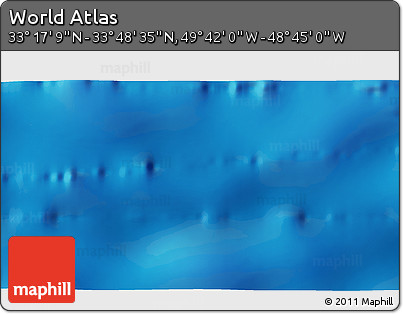 Shaded Relief 3D Map of the Area around 33° 32' 52" N, 49° 13' 30" W