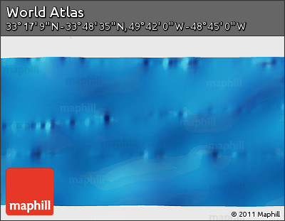 Shaded Relief 3D Map of the Area around 33° 32' 52" N, 49° 13' 30" W