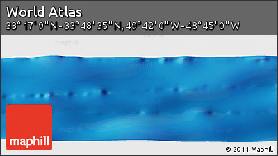 Physical Panoramic Map of the Area around 33° 32' 52" N, 49° 13' 30" W