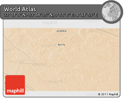 Satellite 3D Map of the Area around 33° 32' 52" N, 4° 19' 30" E