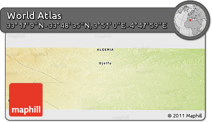 Physical Panoramic Map of the Area around 33° 32' 52" N, 4° 19' 30" E