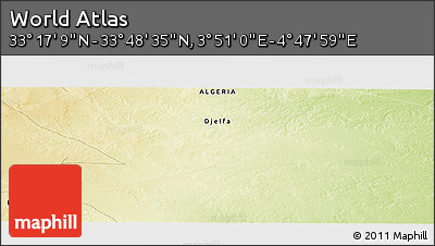Physical Panoramic Map of the Area around 33° 32' 52" N, 4° 19' 30" E