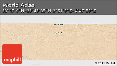 Satellite Panoramic Map of the Area around 33° 32' 52" N, 4° 19' 30" E
