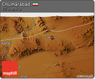 Physical 3D Map of Chumārābād