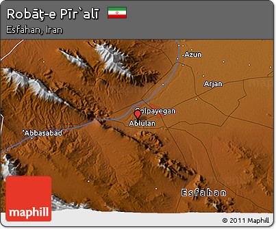 Physical 3D Map of Robāţ-e Pīr`alī