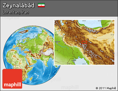 Physical Location Map of Zeynalābād