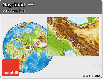 Physical Location Map of Naşrābād