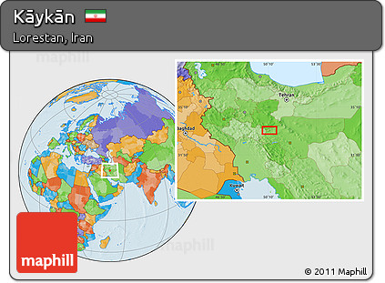 Political Location Map of Kāykān