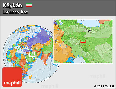 Political Location Map of Kāykān
