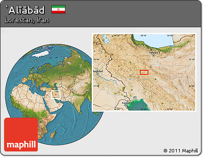 Satellite Location Map of `Alīābād