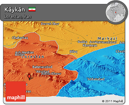 Political Panoramic Map of Kāykān