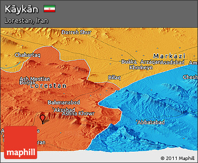 Political Panoramic Map of Kāykān