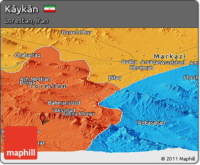 Political Panoramic Map of Kāykān