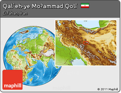 Physical Location Map of Qal`eh-ye Moḩammad Qolī