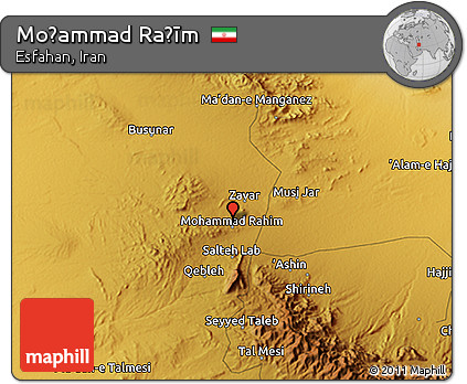 Physical 3D Map of Moḩammad Raḩīm