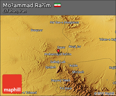 Physical 3D Map of Moḩammad Raḩīm