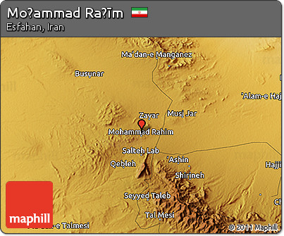 Physical 3D Map of Moḩammad Raḩīm