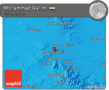 Political 3D Map of Moḩammad Raḩīm