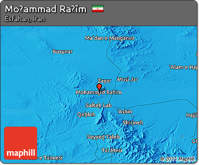 Political 3D Map of Moḩammad Raḩīm