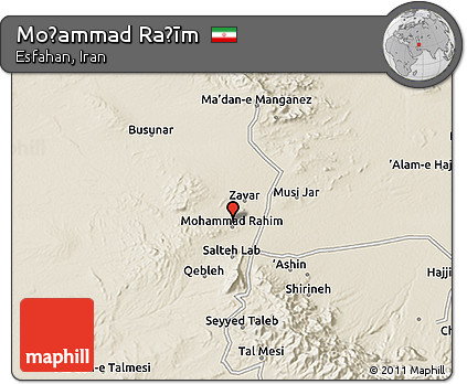 Shaded Relief 3D Map of Moḩammad Raḩīm
