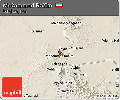 Shaded Relief 3D Map of Moḩammad Raḩīm