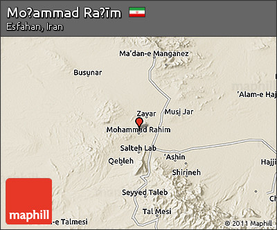 Shaded Relief 3D Map of Moḩammad Raḩīm