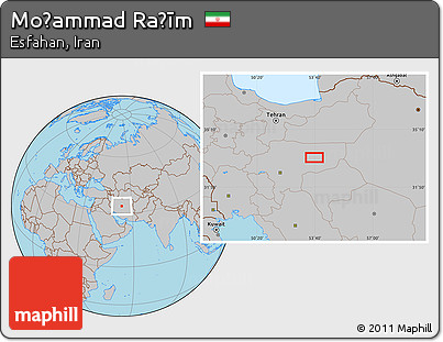 Gray Location Map of Moḩammad Raḩīm