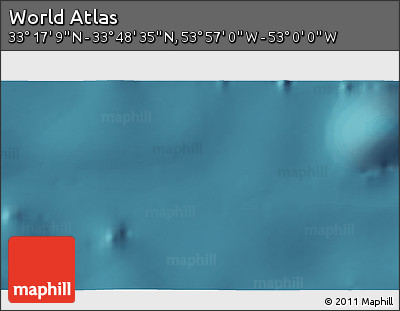 Satellite 3D Map of the Area around 33° 32' 52" N, 53° 28' 30" W