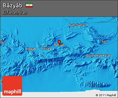 Political 3D Map of Bāzyāb