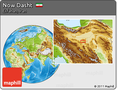 Physical Location Map of Now Dasht