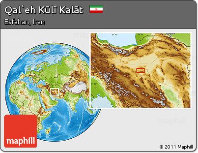 Physical Location Map of Qal`eh Kūlī Kalāt
