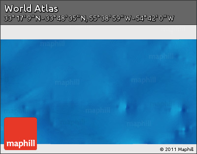 Shaded Relief 3D Map of the Area around 33° 32' 52" N, 55° 10' 29" W