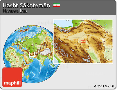 Physical Location Map of Hasht Sākhtemān