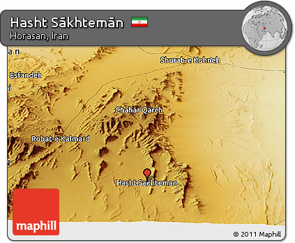 Physical Panoramic Map of Hasht Sākhtemān