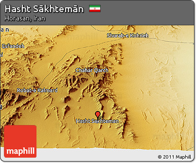 Physical Panoramic Map of Hasht Sākhtemān