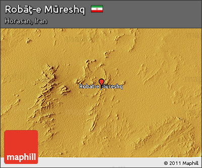 Physical 3D Map of Robāţ-e Mūreshq