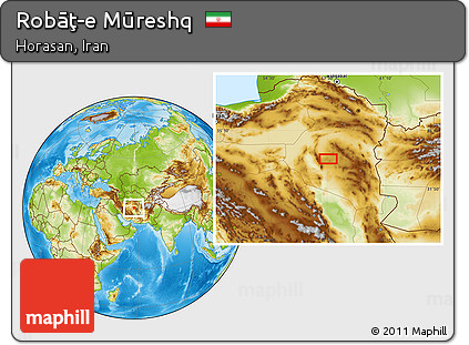 Physical Location Map of Robāţ-e Mūreshq